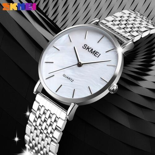 SKMEI Elegant Simple Style Quartz Ladies Watch Fashion Steel Women Dress Bracelet Waterproof Wristwatch Clock Relogio Feminino