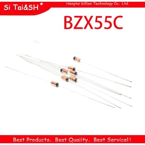 100pcs 1/2W Zener diode DO-35 BZX55C2V2 2V 2V2 2V4 2V7 3V 3V3 3V6 3V9 4V3 4V7 5V1 5V6 6V2 6V8 7V5 8V2 9V1 10V 11V 12V 13V 15V