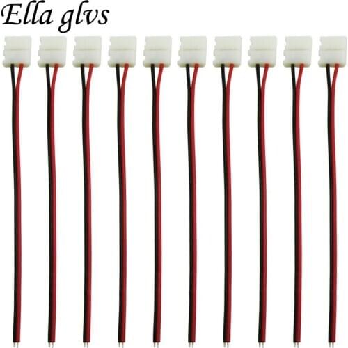 100pcs LED Strip Connector 2pin 10mm / 2pin 8mm/10mm with Wire Free Welding Connector