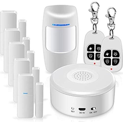 WiFi Alarm System Kit Smart Security System DIY No Monthly Fee Wireless with APP Motion Sensor PIR Alarms for Home Apartment