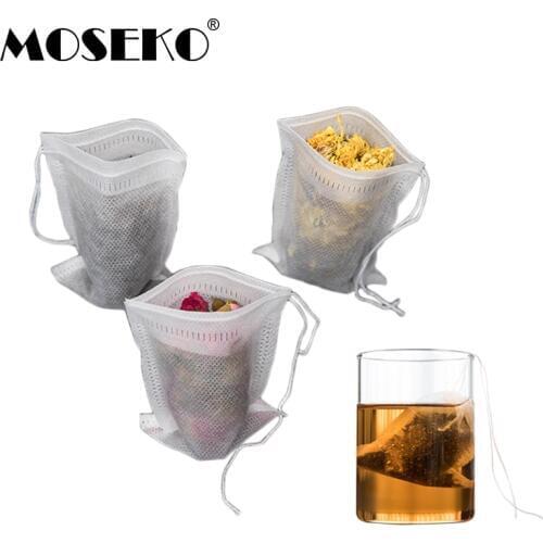 MOSEKO Tea bags 100Pcs/Lot 5.5 x 7CM Empty Tea Bags With String Heal Seal Filter Paper for Herb Loose Tea