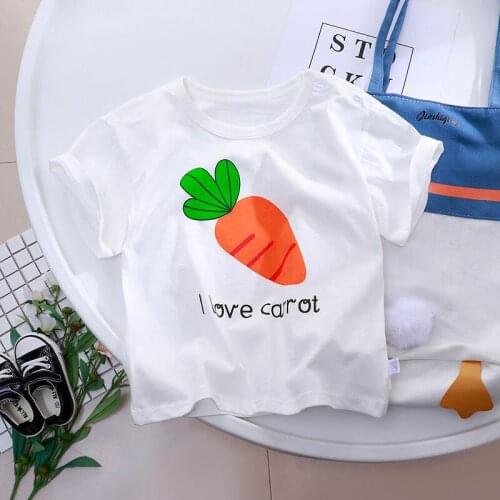 T-Shirt For Kids Children Cotton Little Girls Clothes Short Sleeve Sweat Absorbing Breathable Summer Korean Fashion Cartoon Top