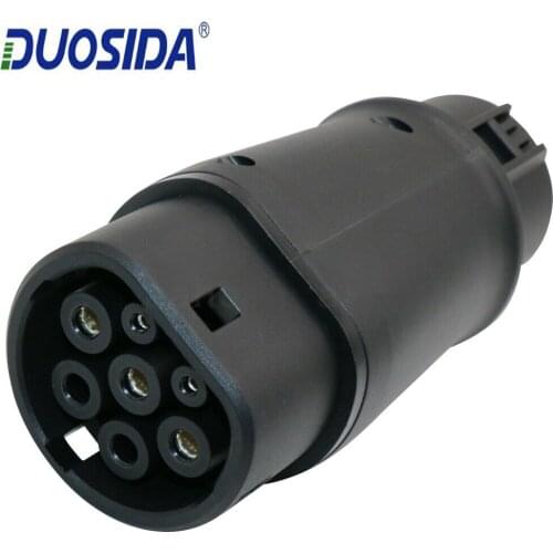 DUOSIDA EV Adaptor 32Amp EV Charger Type 1 to Type 2 EV Adapter Electric Vehicles Car Charging J1772 Plug