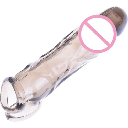 Dildo Delay Ejaculation Product Soft Penis Sleeve Penis Extender Condom Reusable Cock Ring Delay Penis Sleeve Ring Time Lasting