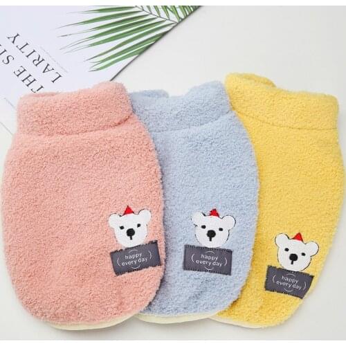 Fleece Dog Clothes Warm Coat Jacket Winter For Small Dogs Pug Chihuahua Snowman Pattern Vest Jacket Pet Clothing Dog Coat Outfit