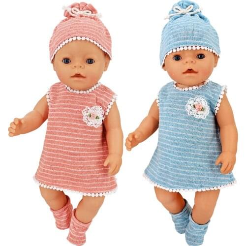 Baby doll clothes set with hat and socks for 40cm Nenuco wears Ropa y su Hermanita doll outwear accessories