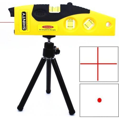 Laser Level Multipurpose Vertical Horizontal Cross Line Measuring Tool with 90 Degrees Adjustable Rotary Tripod for Laying Floor