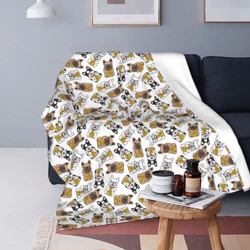 French Bulldog Dog Blanket Fleece Summer Cute Multi-function Ultra-Soft Throw Blanket for Bed Car Bedspread