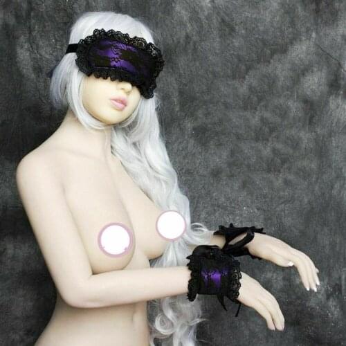 Eyes Mask Blinder Blindfold Lace Handcuffs Costume Sex Bondage Wrist Cuff Couple Sex Tools for Couples Sex Position Bondage Tape