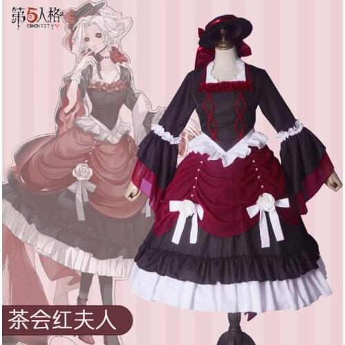 Mary Bloody Queen tea party cos Identity V anime woman cosplay High-quality uniform costume full set Dress + hat + bowtie