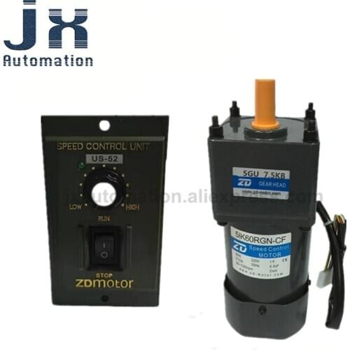 ZD Micro AC Gear Motor 5IK60RGU-CF-5GU7.5K 60W 220V Mask Machinery Speical Motor with US60W Governor