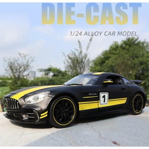 1:24 Mercedes-Benz Mercedes AMG black alloy car model Diecasts & Toy Vehicles Collect gifts Non-remote control type