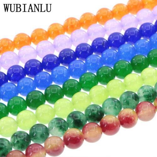 Fashion 16 Colors 4-14mm Jades Agates Round Natural Stone Beads for Jewelry Making DIY Necklace Bracelet Accessories Wholesale