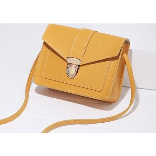 Fashion Small Crossbody Bags For Women Mini PU Leather Shoulder Messenger Bag for Girl Yellow Bolsas Ladies Phone Purse