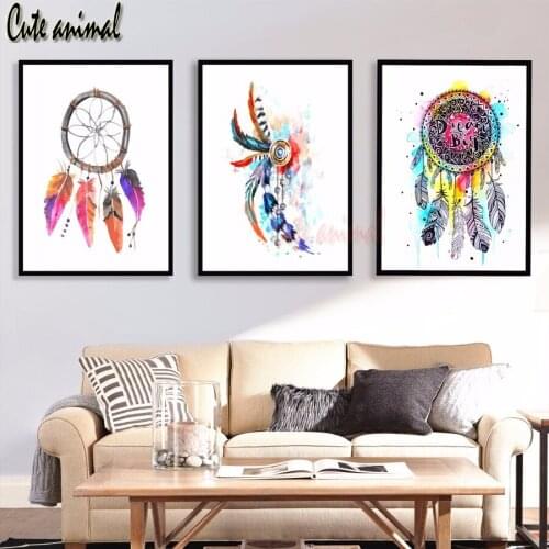 Diy 5D Diamond Embroidery Dreamcatcher Feathers Diamond Pictures Diamond Painting cross stitch 3pcs/set Modern Modular Picture