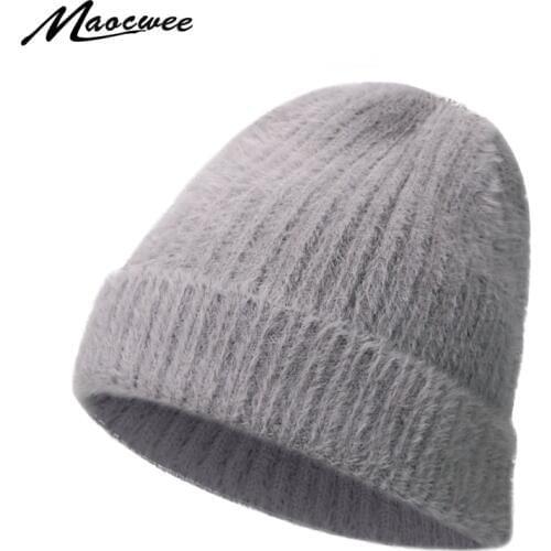 New Soild Color Beanie Hat For Women Men Winter Hat Skullies Outdoor Warm Hedging Cap Gorros Female Wool Knitted Cap Beanies Hat