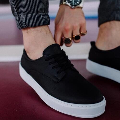 Knack Günlük Ayakkabı 077 Siyah (Beyaz Taban) Yeni Sezon Ürün Türkiye'de Üretildi Nefes Alabilen Tüm Kıyafetlere Uygun Ucuz