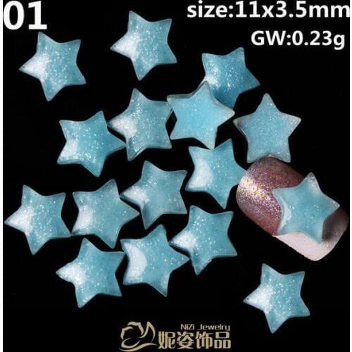 Wholesale 200pcs 11x3.5mm 3D beauty lucky star resin nail decoration free shipping