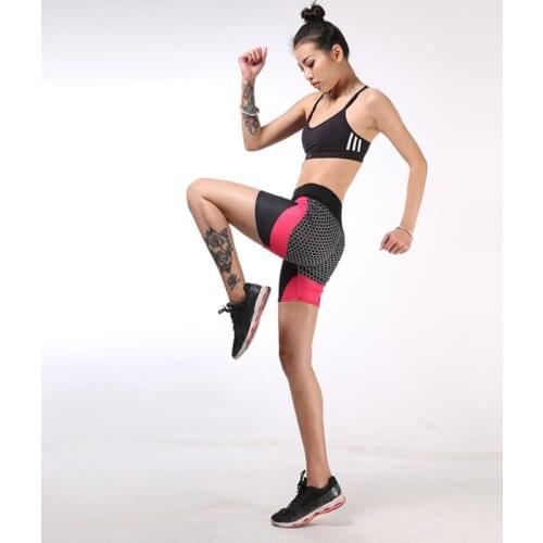 Explosion summer ladies shorts geometric honeycomb digital printing shorts women high waist sports fitness running yo-ga Shorts