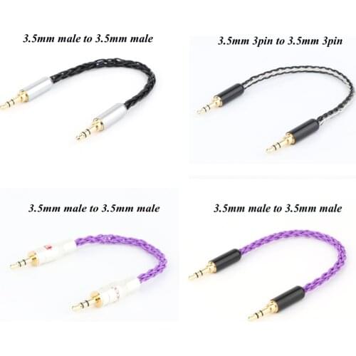 10cm Silver Plated 3.5mm Male to 3.5mm Male Stereo Audio Hifi Audio cable Aux cable For Headphones, Smartphones, Note