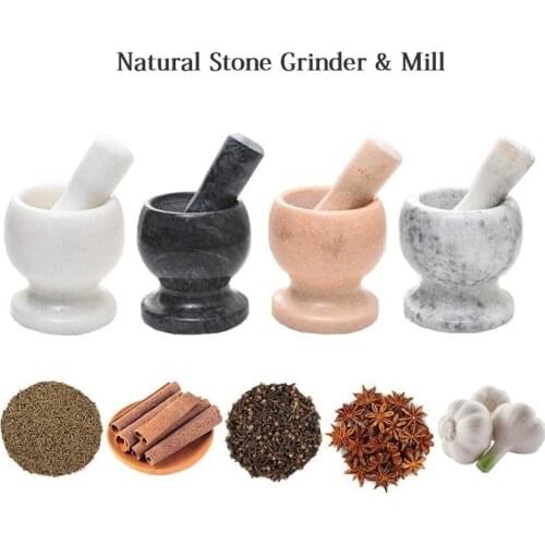 Mermaid Natural Stone Mortar With Pestle Set Salt Spice Pepper Grain Grinder Pharmacy Herb Mill Garlic Crusher Mincer 11*11cm