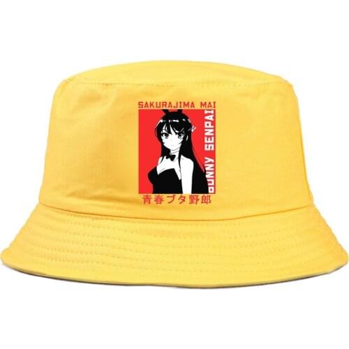 Mai Sakurajima print Fisherman cap Panama Street Side Seaside Beach Tourism Bucket Hat Drivers Cap Simple Style