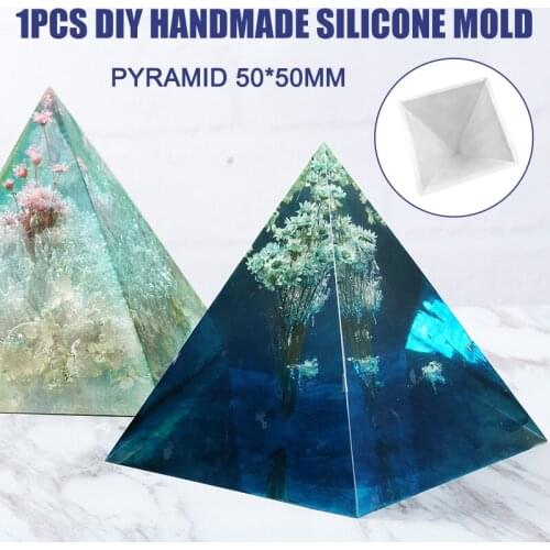 Pyramid Silicone Mold Resin Jewelry Making Mould Epoxy Pendant Craft DIY Tool 50*50mm GRSA889
