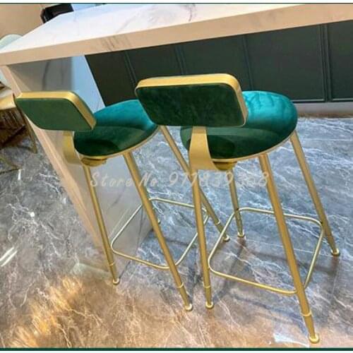 Nordic Bar Chair Family Net Red Chair Back Bar Chair Iron High Stool Bar Stool Milk Tea Shop Bar Stool