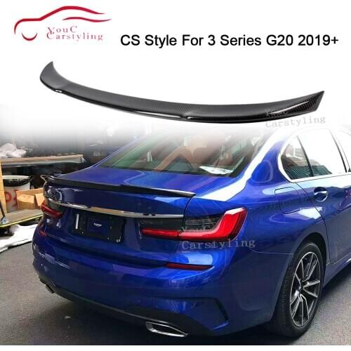 G20 Carbon Fiber CS Style Spoiler For BMW 3 Series G20 4-Door Sedan Rear Trunk Boot Lip Wing 2019