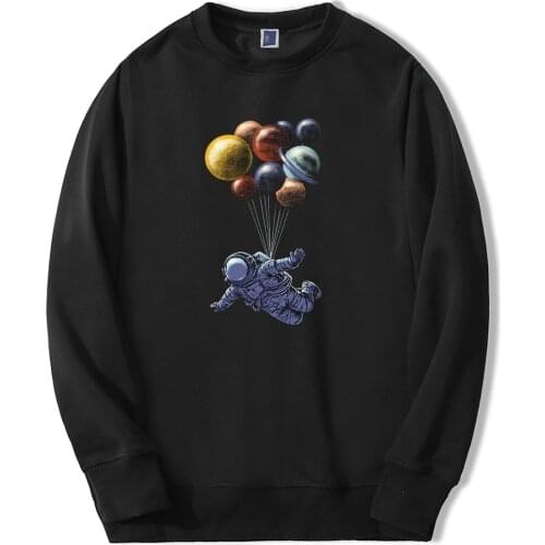 Astronaut Balloon Print Sweatshirts Hoodie Plante Galaxy Men Streetwear Autumn Warm Clothes Bodywarmer Casual Fashion Tracksuit