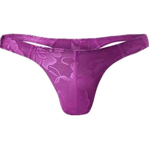 KUDYZON Sexy Mens Underwear Lace Breathable Bikini G-string Men Thong Cuecas Male Panties Tanga Hombre Lingerie Gay Underwear