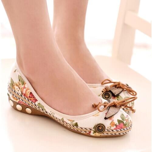 Vintage Floral Women Flats Moccasins Slip On Cotton Fabric Loafers Shoes Comfortable Ladies Shoes Flat Shoes zapatos mujer 2020