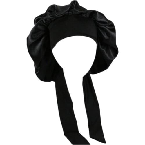 Girls Four Seasons Polyester Satin Sleeping Cap for Women,Silky Bonnet Sleep Hat Head Wrap Night Elastic Band Headscarf