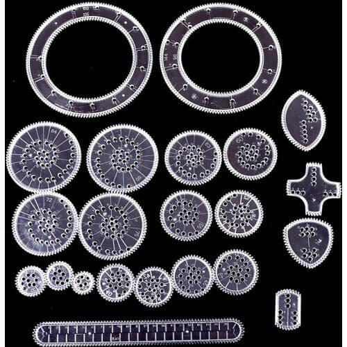 1set Spirograph Deluxe Set Design Tin Set Draw Spiral Designs Interlocking Gears & Wheels Draw Educational Toys School Supplies