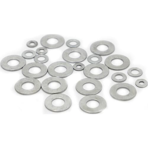 10/50/100pcs M2 M2.5 M3 M3.5 M4 M5 M6 M8 M10 M12 M14 M16 Zinc-plated Carbon Steel Flat Washer Plain Gasket