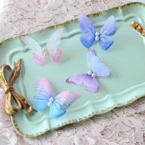 10 Pcs 3D butterflies lace applique Ombre butterfly lace patch Colorful patch For DIY Baby Headbands Wedding Dress Necklace