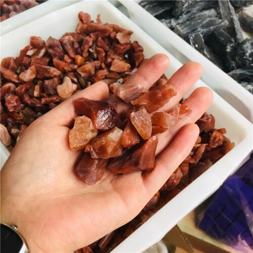100g Natural crystal raw stone crystal red rabbit hair raw stone specimen raw material raw ore