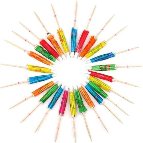 144Pcs Mini Cocktail Sticks Colorful Umbrella Cake Party Drink Juice Decor Parasol Random Color