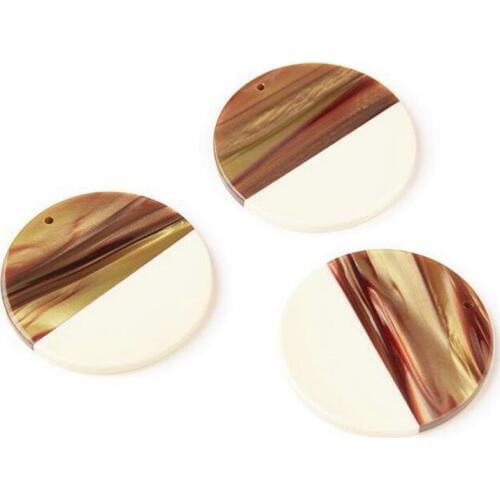 20pcs/lot new creative acetic acid round beads with hole charms connectors for diy earrings jewelry making patchwork accessories