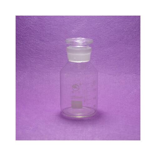 250mL Reagent Bottle, Wide Mouth, with Ground Stopper and Scale,lab Glassware