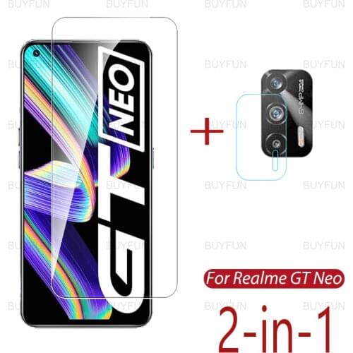 2in1 Tempered glass For Realme GT Neo 6.43 inch Safety front HD screen protector for oppo reno5 5G camera protective glass