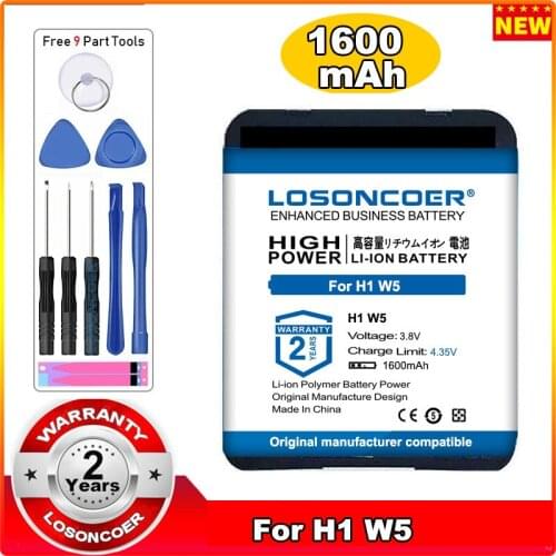 LOSONCOER Battery 1600mAh Battery For H1 W5 V5K V7K V7 Kids Child Smart Watch