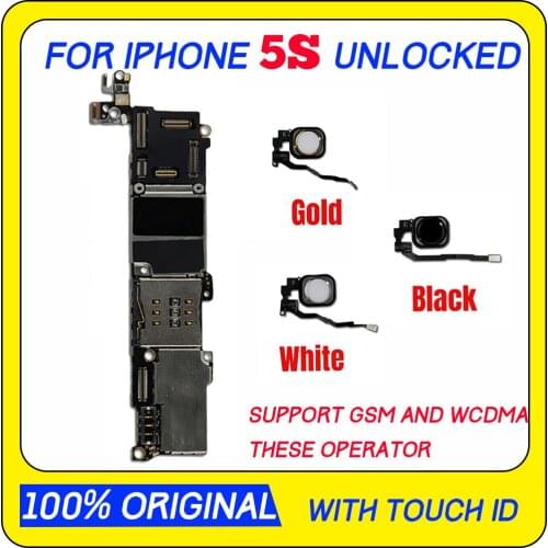 Free Shipping 100% Motherboard For iPhone 5S Unlocked Mainboard With IOS Logic Board Full Function