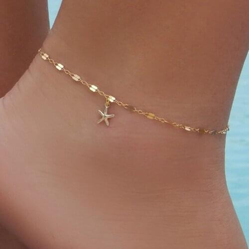 New Design Fashion Star Starfish Anklets For Women Girls Bohemia Vintage Beach Pendant Foot Jewelry Summer Accessories Gift