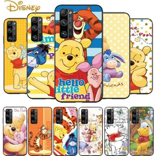 Disney Winnie the Pooh for Huawei Honor V30 20 Pro X10 9S 9A 9C 9X 8X 10 9 Lite 8 7 Pro Silicone Soft Black Phone Case