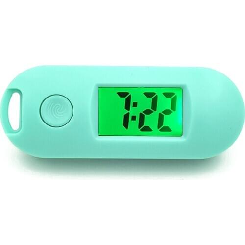 Mini Portable Silent Luminous ABS Digital Electronic Clock Student Exam Study Library Pocket Watch Green Backlight LCD Display