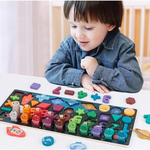 Montessori Wooden Toy Early Educational Toy Puzzle Childrens Fishing Game Maths Counting Preschool Learning Toy sensory toys