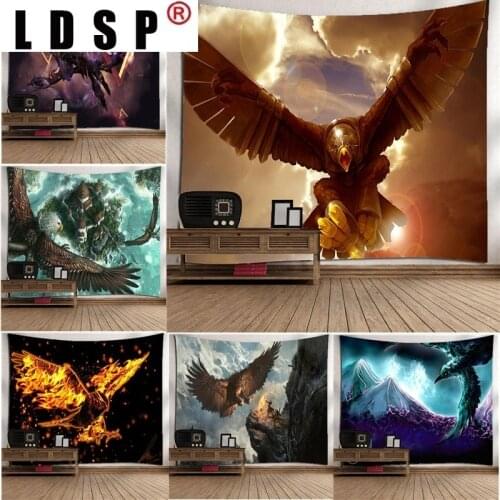 LDSP Tapestry Wall Hanging 5D Eagle Fabric Mural Background Cloth Wall Rugs Towel Beach Fabric Blanket Dorm Living Home Decor