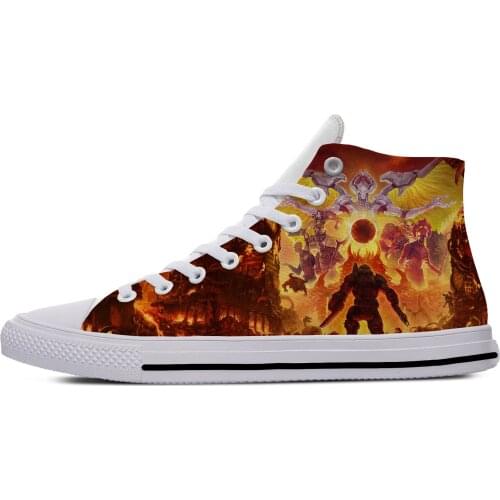 Hot Video Game Doom Eternal Fashion Popular Cool Casual Cloth Shoes High Top Lightweight Breathable 3D Print Men women Sneakers