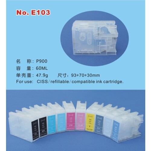 60ML Empty Refillable Ink Cartridge For Epson Surecolor SC P700 P900 P908 Inkjet Printers